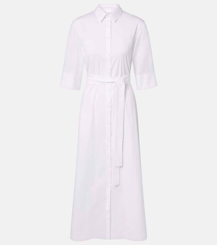 max mara cognac cotton-blend midi dress