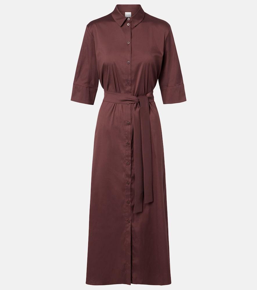 max mara cognac cotton-blend midi dress