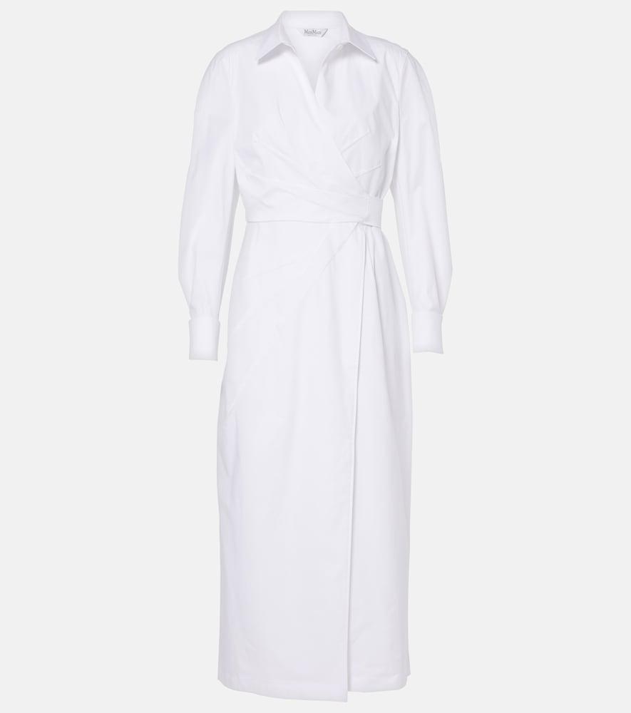 max mara cotton-blend twill wrap dress