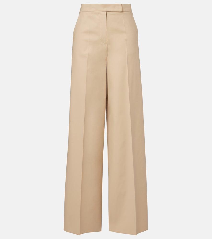 max mara cotton-blend wide-leg pants