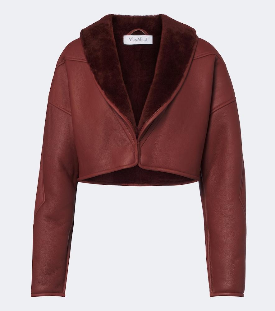 max mara cropped leather jacket