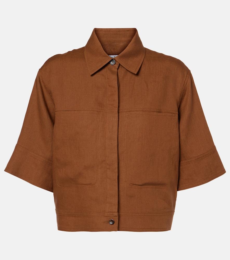 max mara cropped linen shirt
