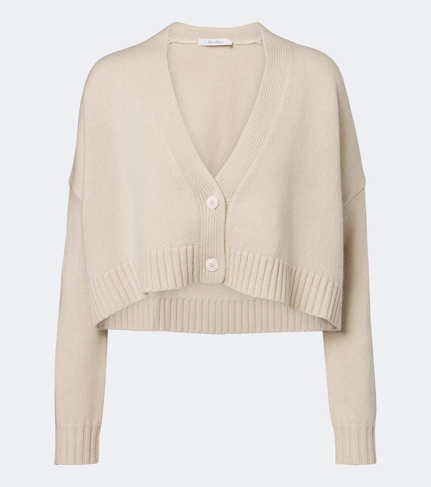 max mara cropped wool and cashmere cardigan