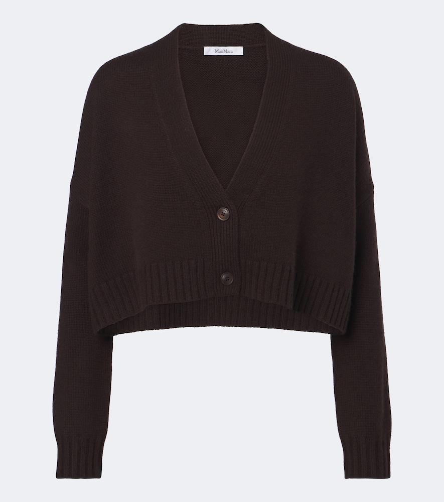 max mara cropped wool and cashmere cardigan