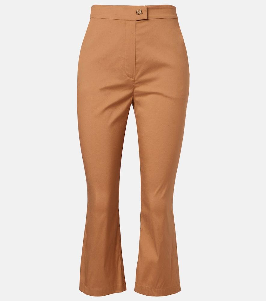 max mara curve cotton-blend cropped straight pants