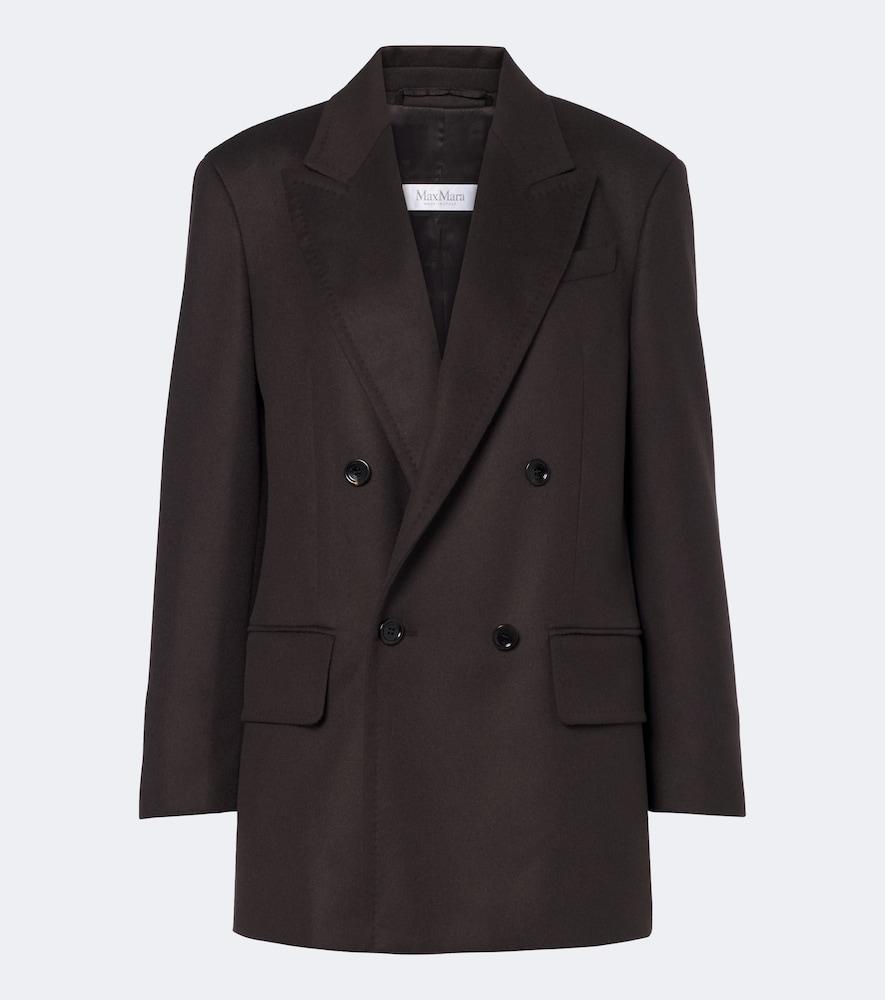 max mara double-breasted camel hair blazer