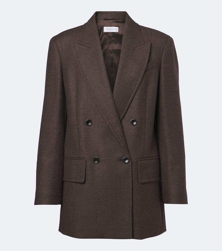 max mara double-breasted virgin wool blazer