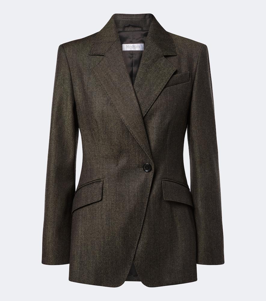 max mara double-breasted virgin wool blazer