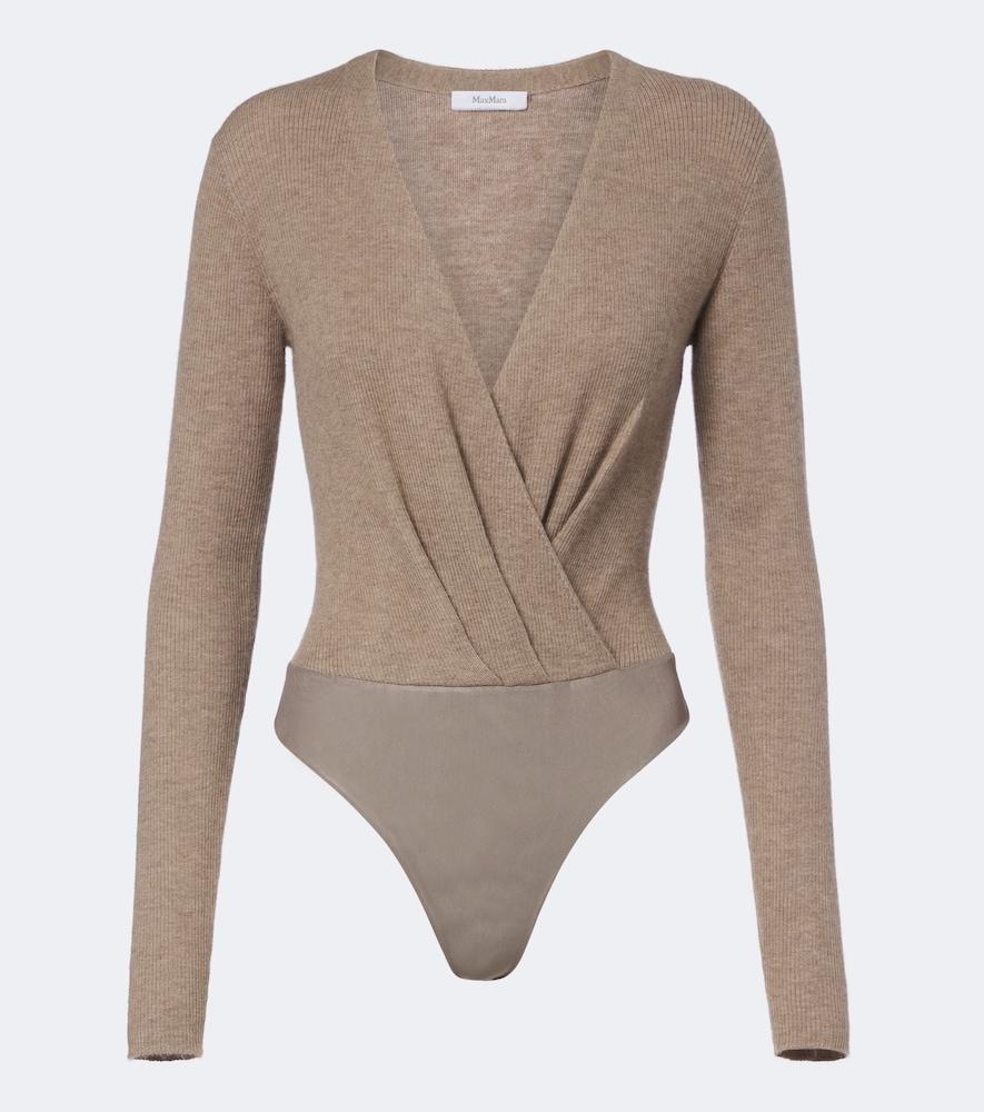 max mara draped cashmere bodysuit