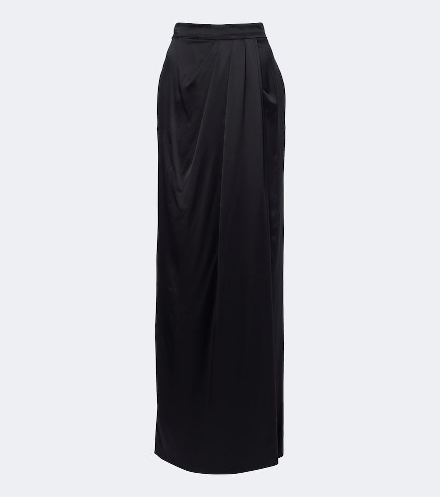 max mara draped silk maxi skirt