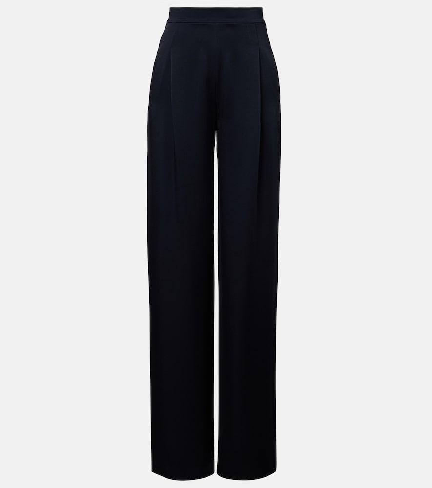 max mara dritto crêpe satin wide-leg pants
