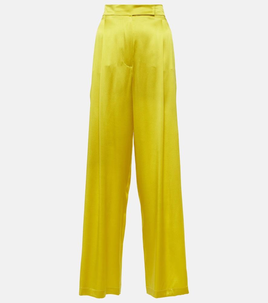 max mara elegante fiesta silk wide-leg pants