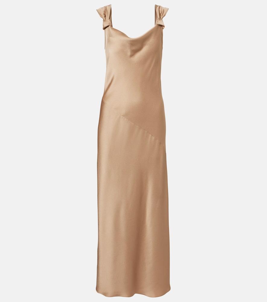 max mara elegante satin maxi dress