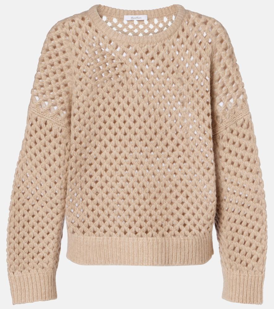 max mara essen open-knit cashmere and silk sweater