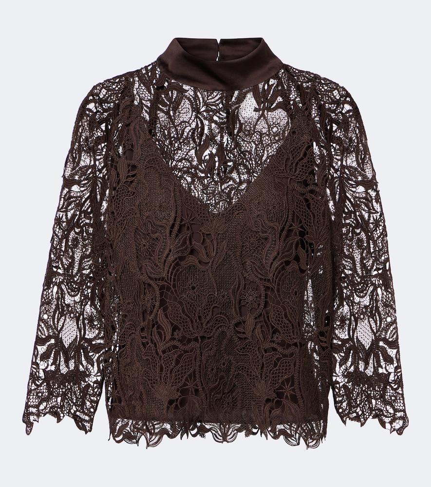 max mara floral lace top