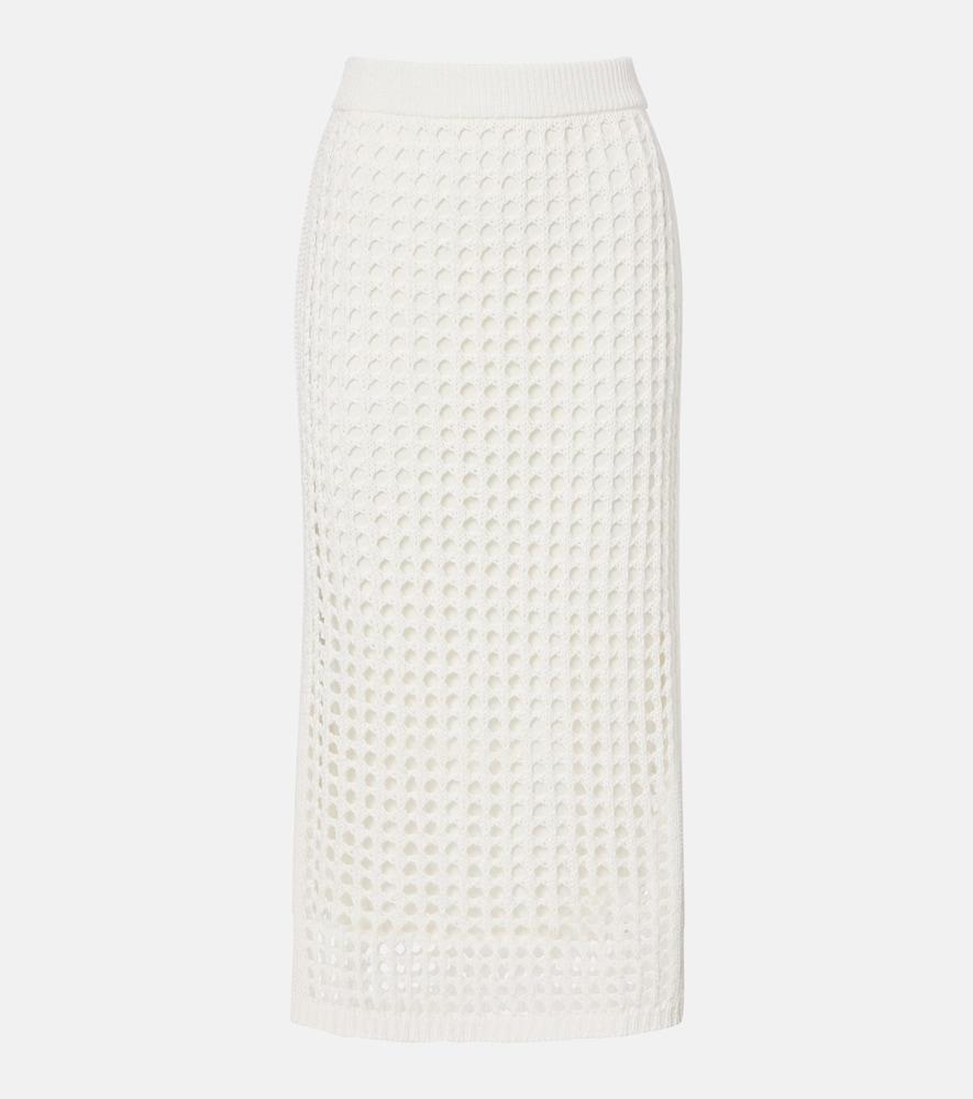 max mara geode open-knit cotton midi skirt