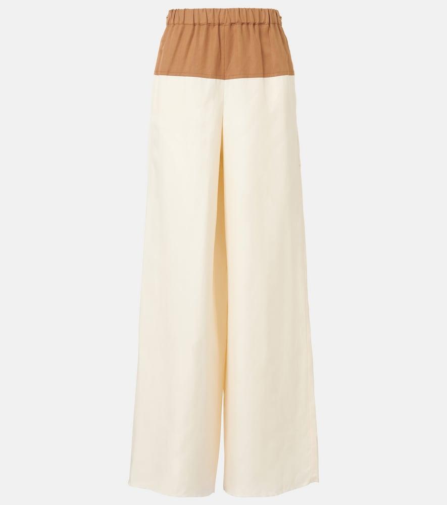 max mara gestro linen and silk wide-leg pants