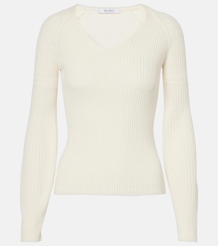 max mara gioiosa ribbed-knit cotton sweater