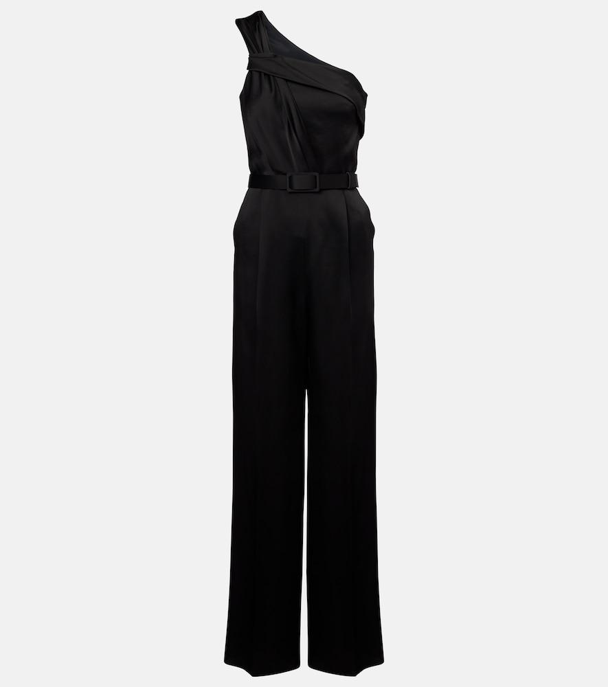 max mara gioire belted one-shoulder satin jumpsuit