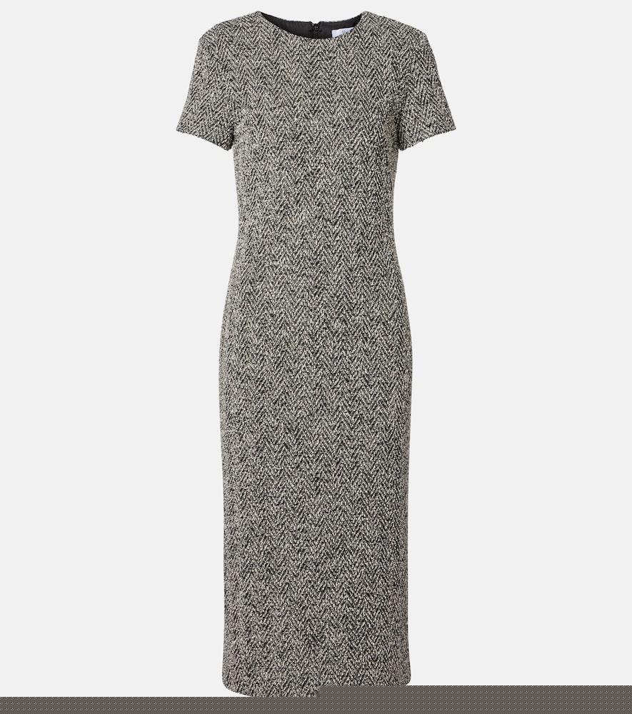 max mara giugno cotton and wool-blend midi dress