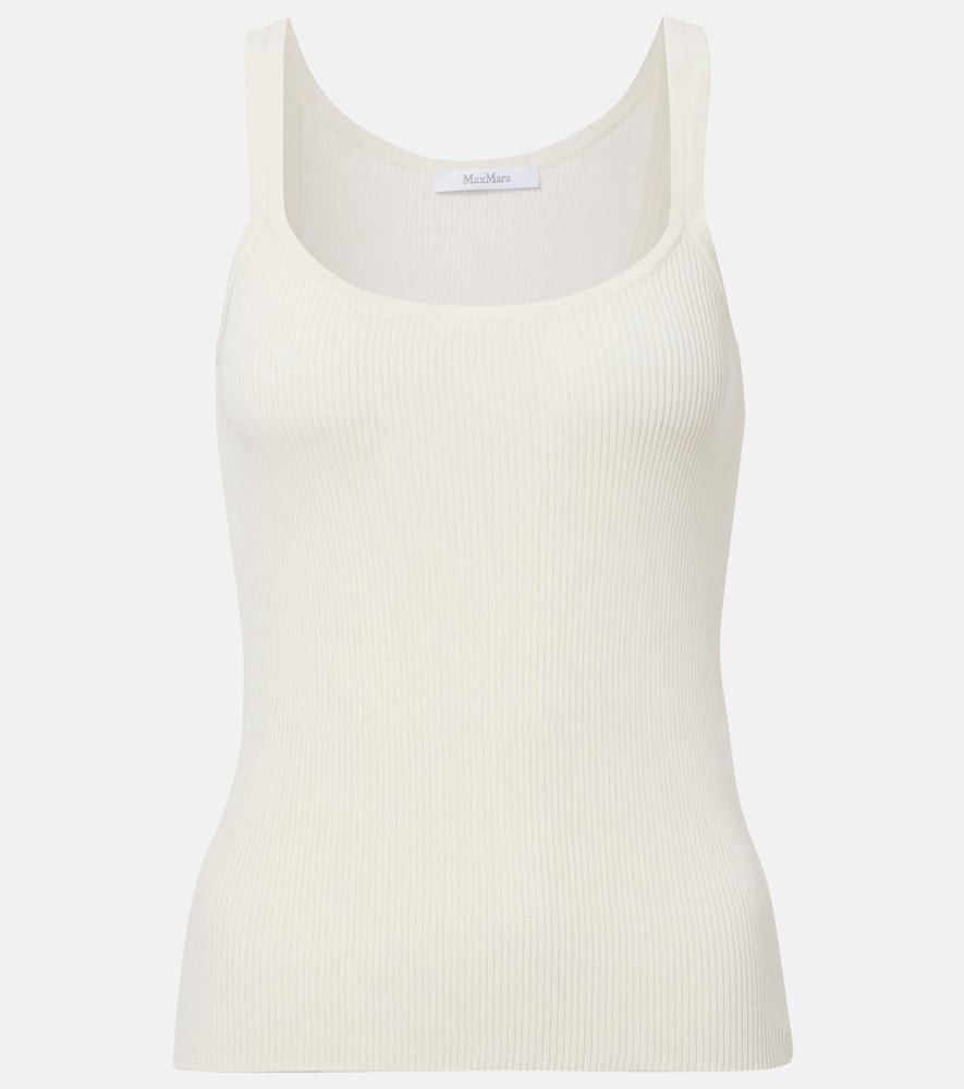 max mara helier ribbed-knit cotton-blend tank top