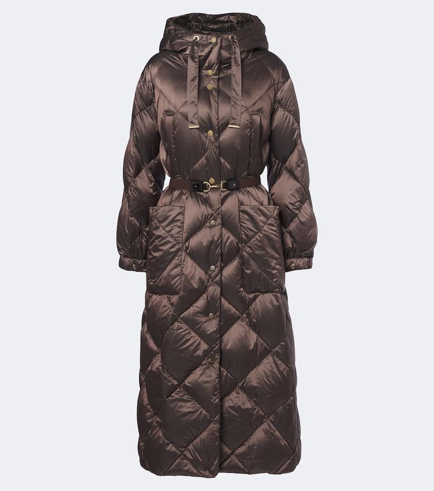 max mara hooded quilted down coat