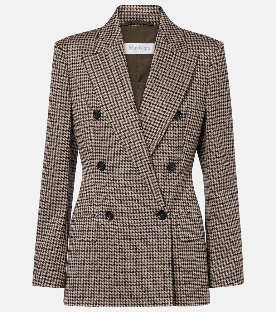max mara houndstooth double-breasted blazer