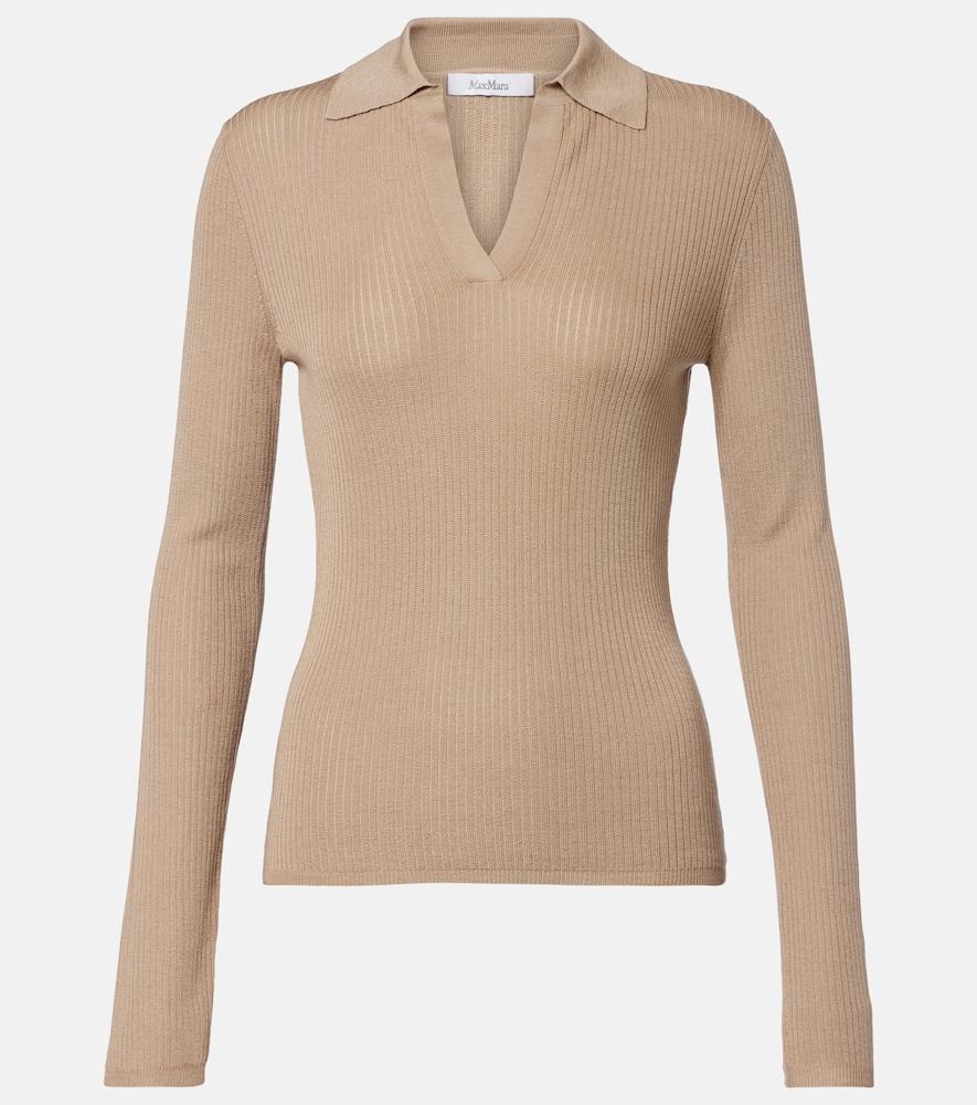 max mara knitted silk and cashmere top