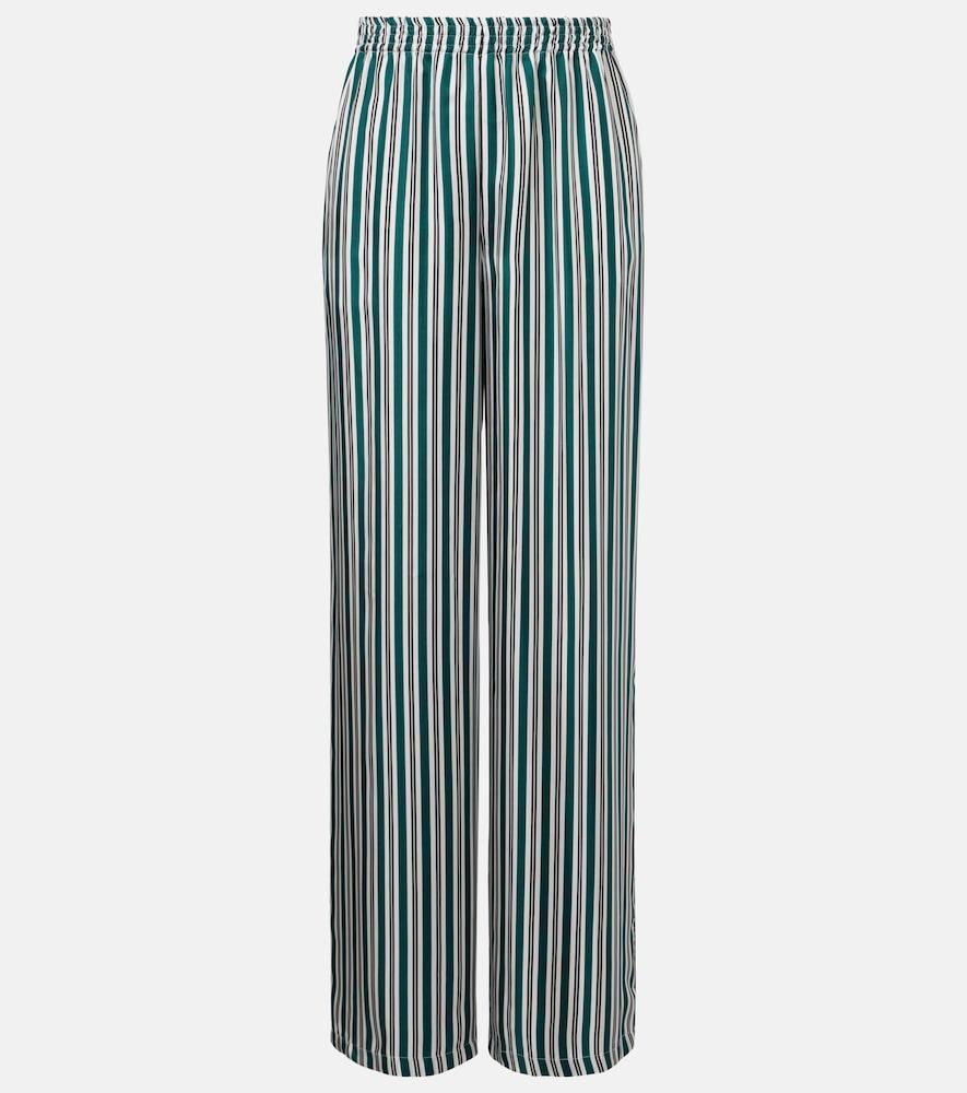 max mara ladino striped wide-leg silk twill pants