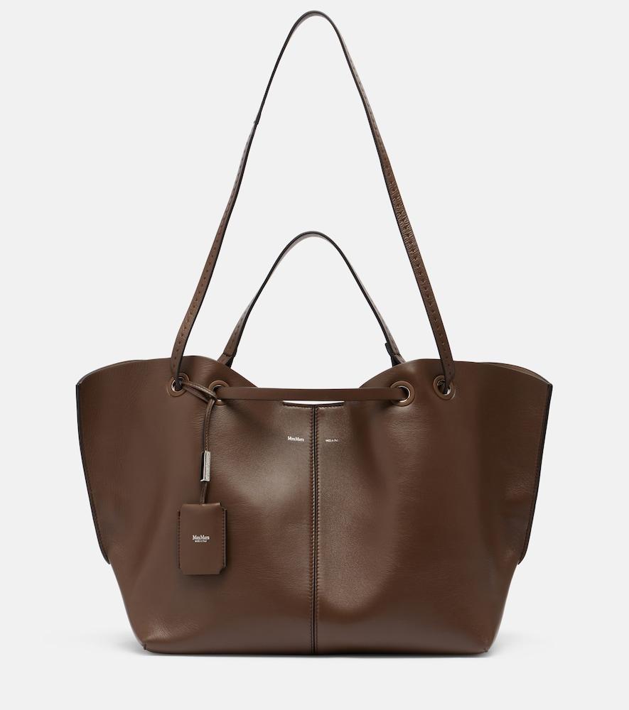 max mara large leather tote bag