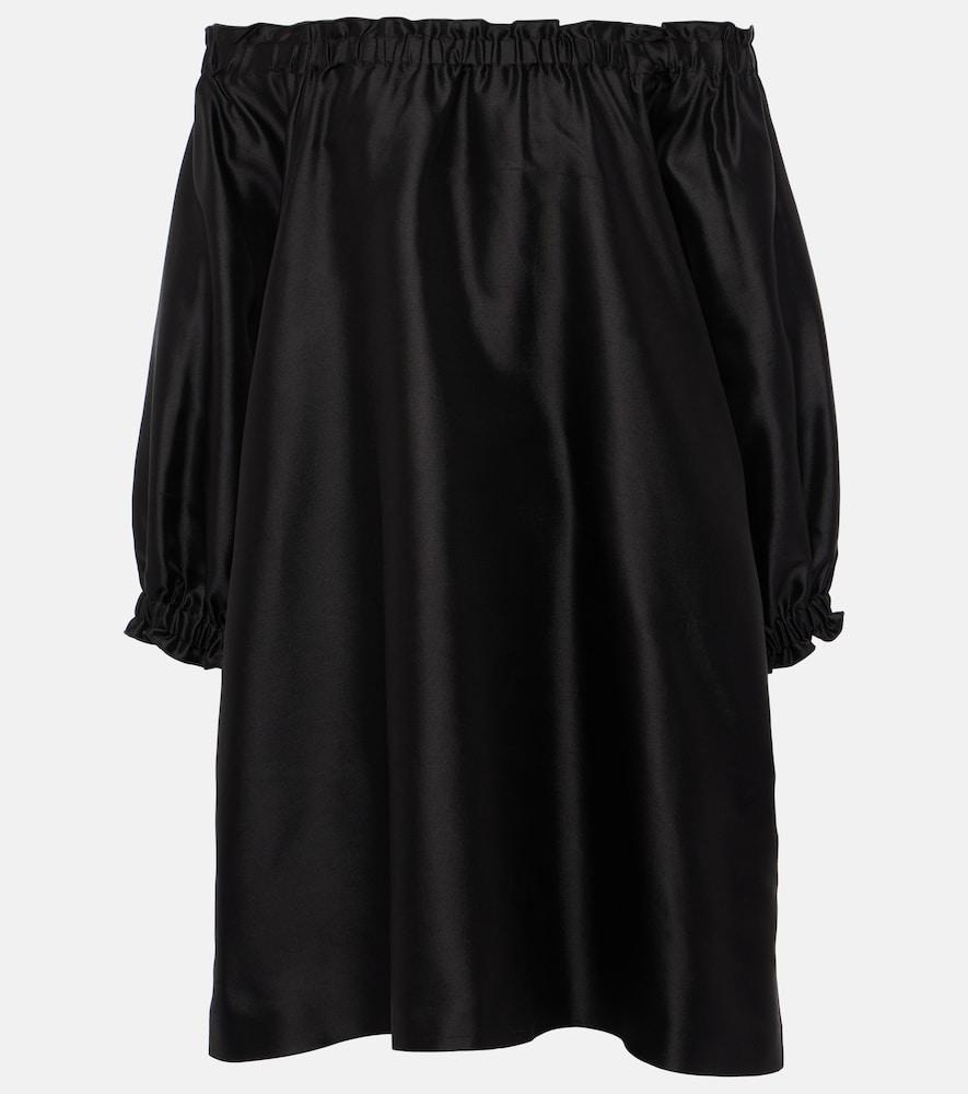 max mara lepre off-shoulder silk and cotton minidress