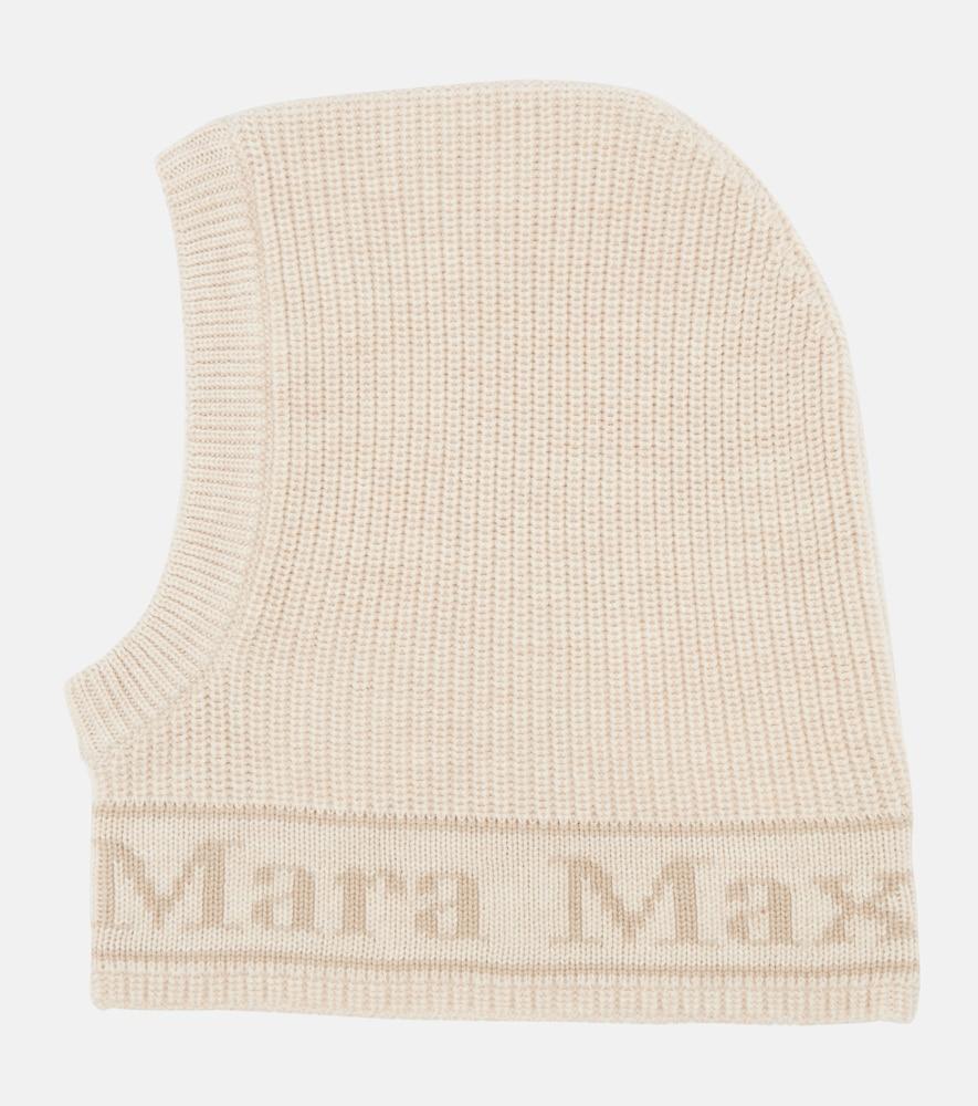max mara logo intarsia wool balaclava