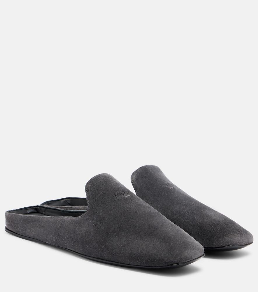 max mara logo suede mules