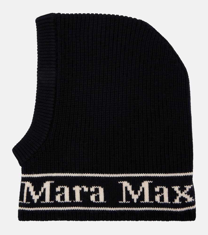 max mara logo wool balaclava