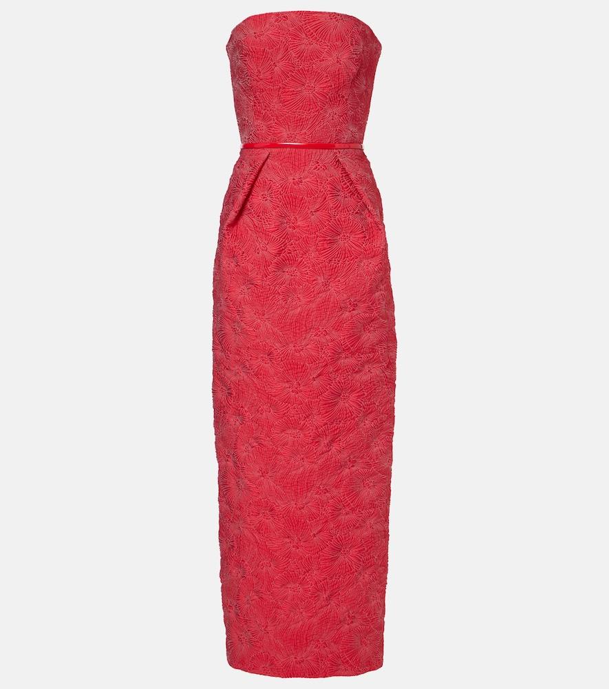 max mara manto off-shoulder maxi dress