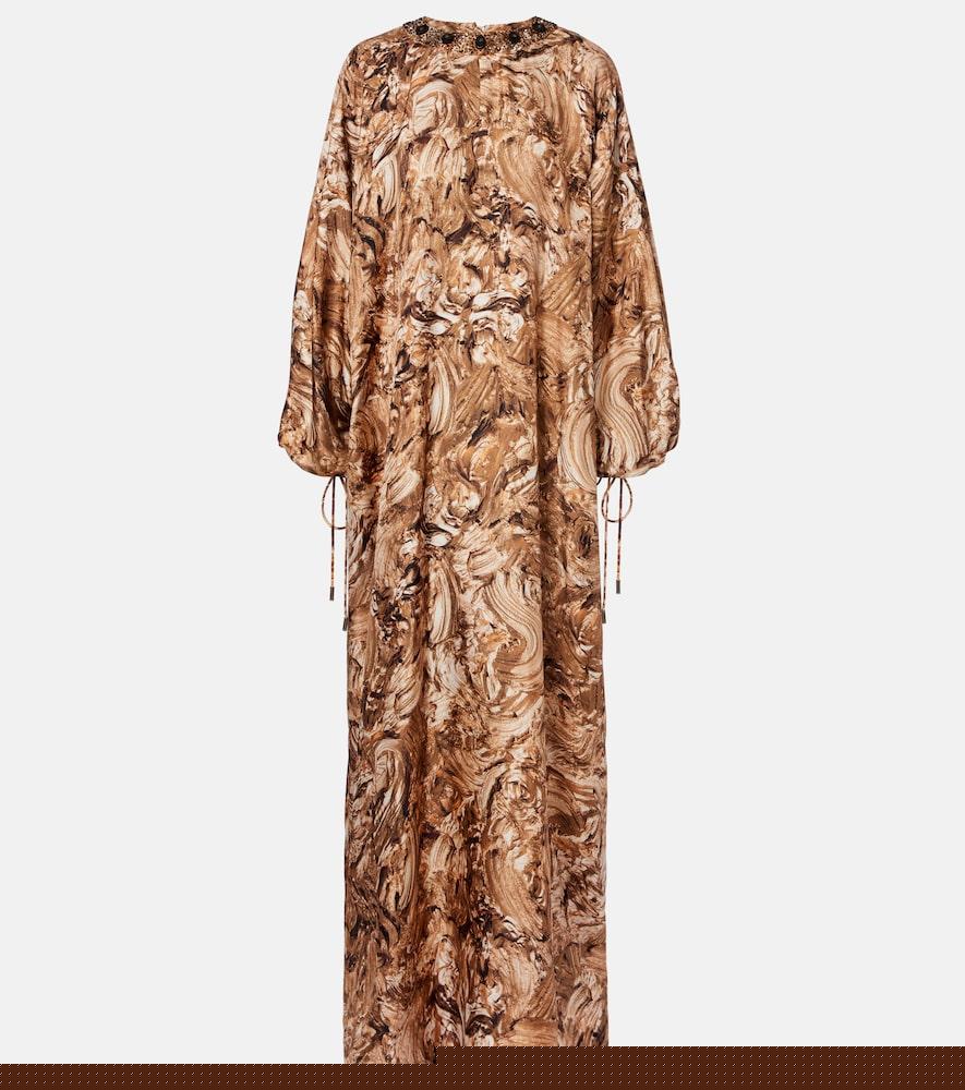 max mara maroso embellished silk maxi dress