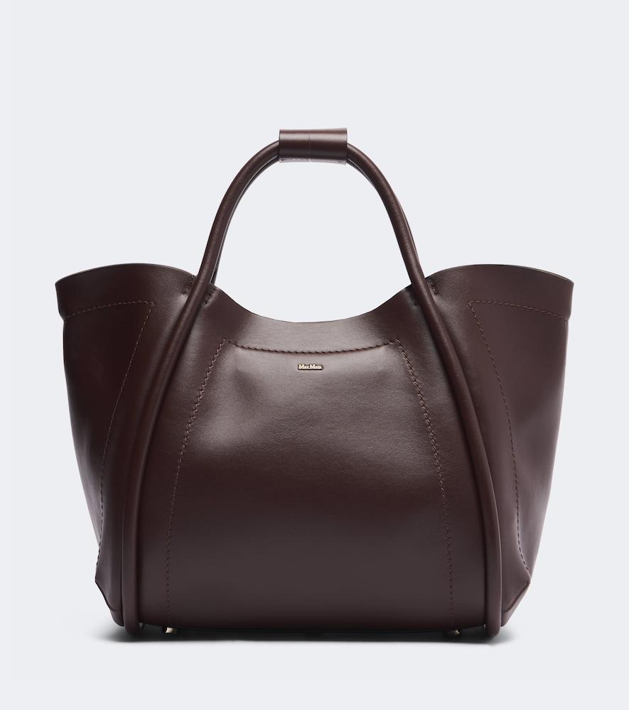 max mara medium leather top-handle bag