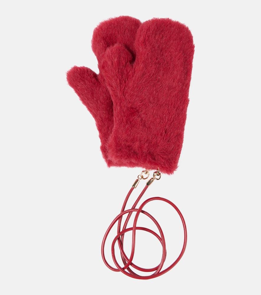 max mara ombrato wool and silk teddy mittens