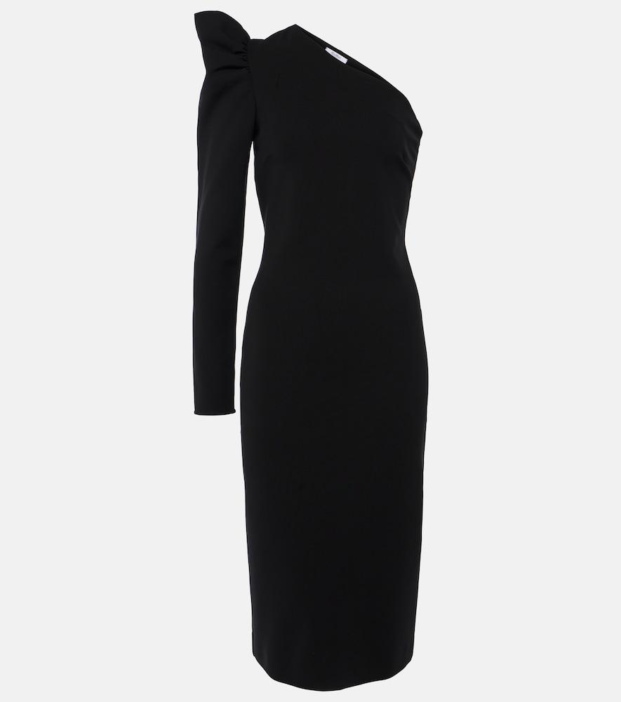 max mara one-shoulder ruffled midi dress