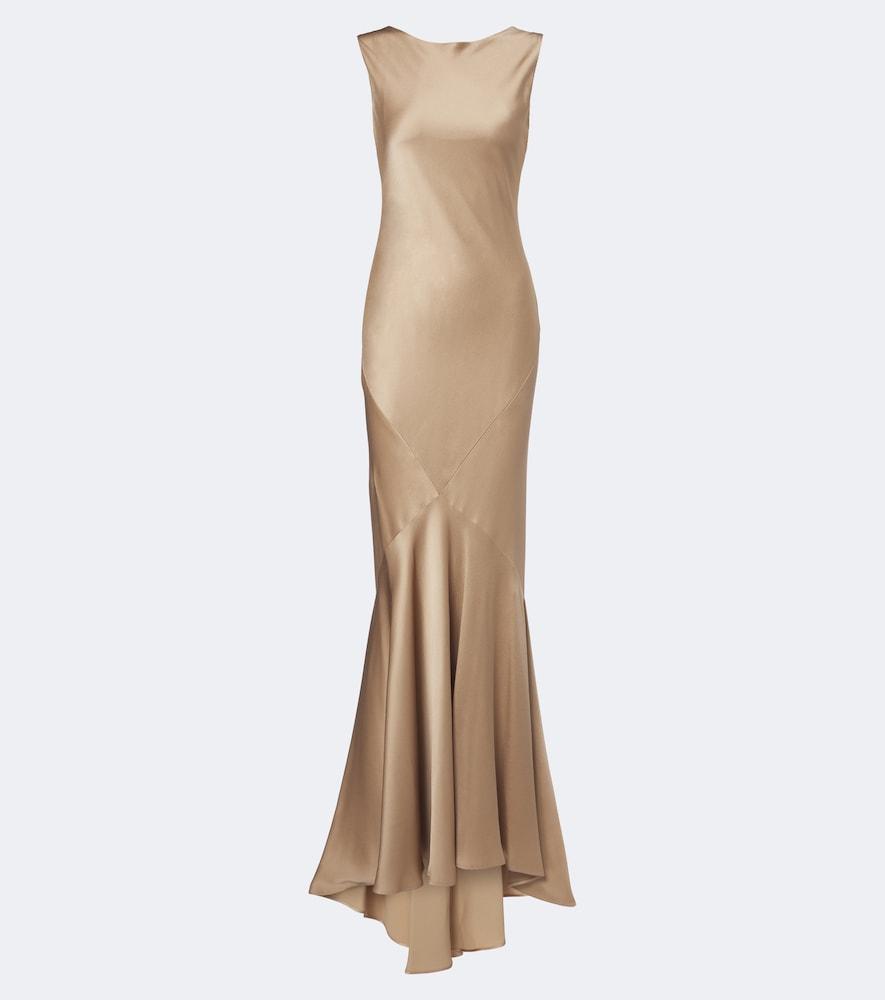 max mara open-back satin maxi dress