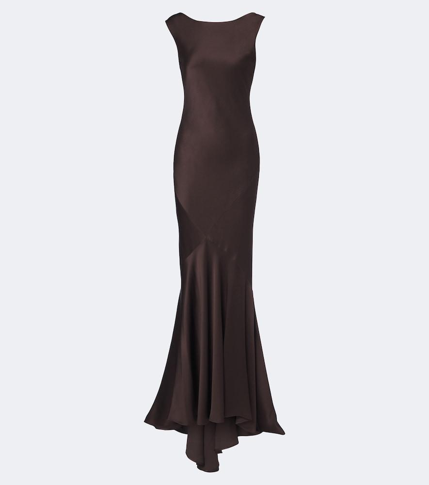 max mara open-back satin maxi dress