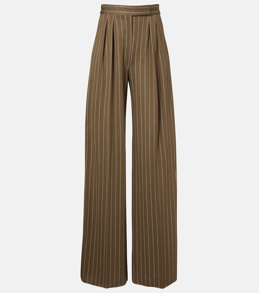 max mara pinstripe pleated wide-leg pants