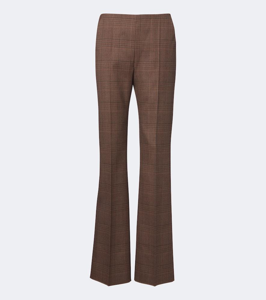 max mara plaid virgin wool flared pants
