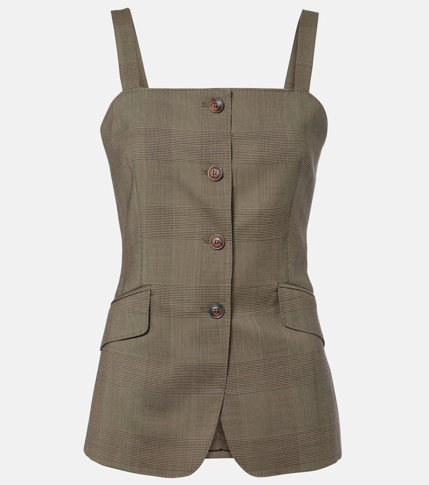 max mara plaid virgin wool top