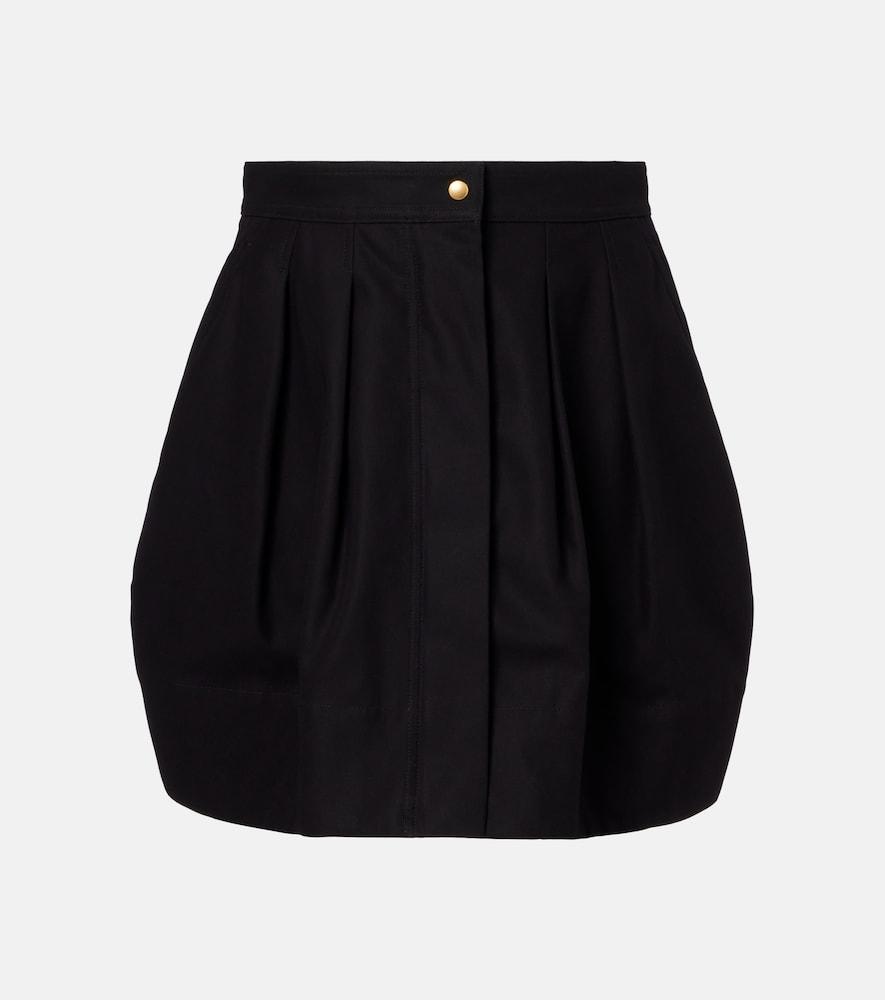 max mara pleated cotton twill miniskirt
