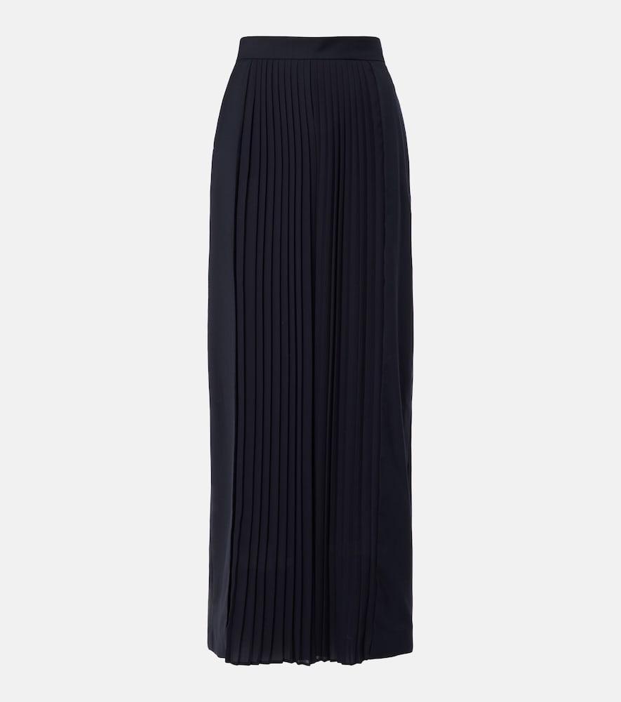 max mara pleated virgin wool wide-leg pants
