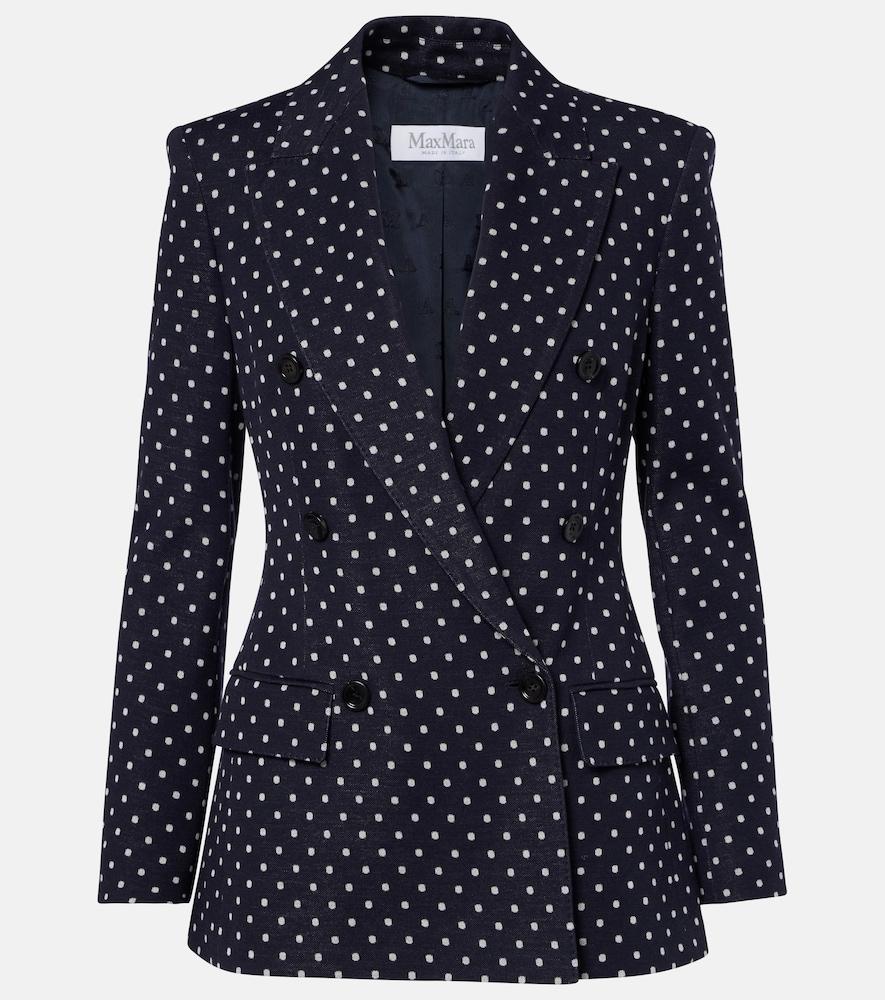 max mara polka-dot double-breasted jersey blazer