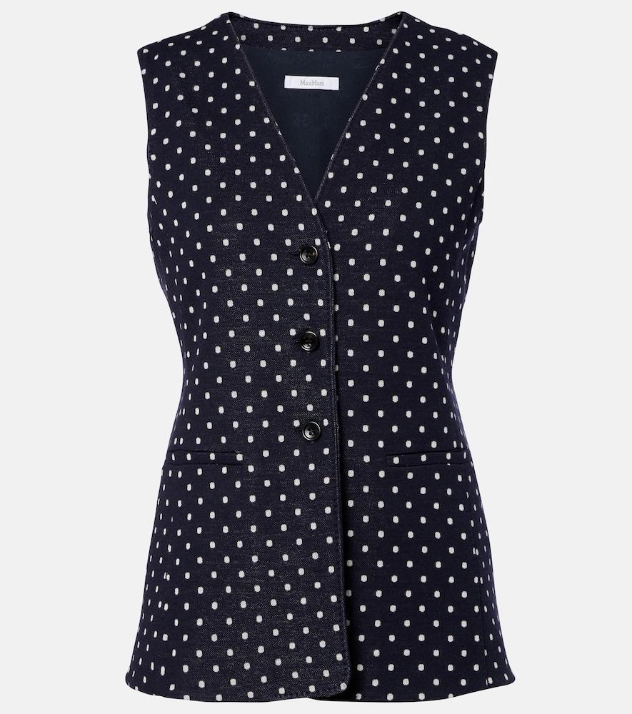 max mara polka-dot jersey vest