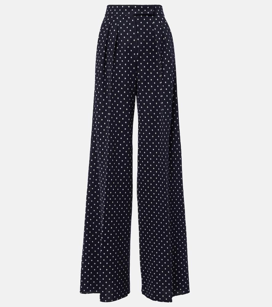max mara polka-dot jersey wide-leg pants