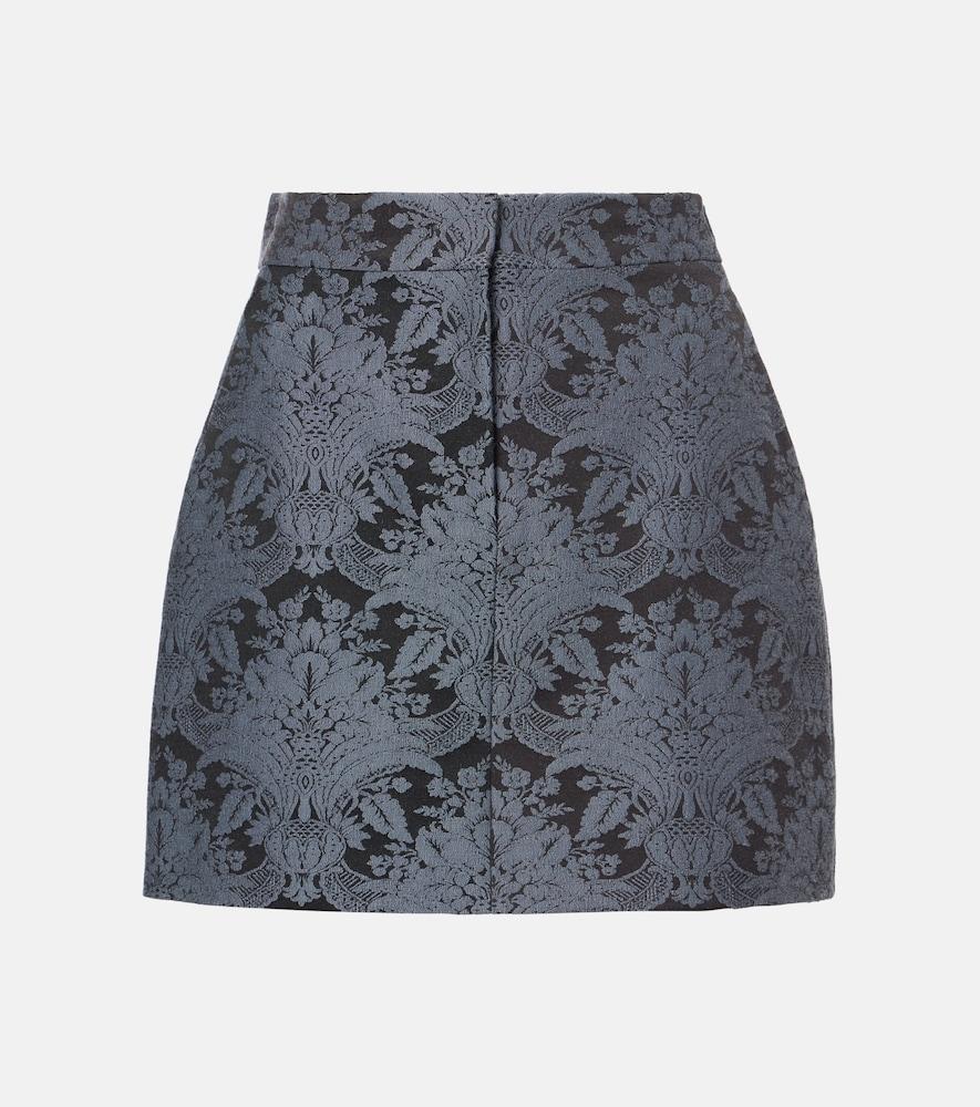 max mara pomezia wool-blend jacquard miniskirt